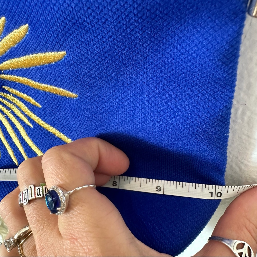 🌞 SUN 🌞 Blue Canvas Crossbody Bag with Gold Sun Embroidery Gorman Australia - Picture 4 of 10